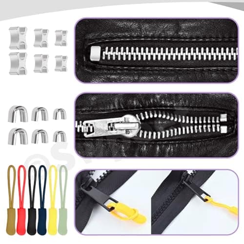 Swpeet 144Pcs Zipper Repair Kit with Plier and Pliers Assortment, Zipper Pulls, Replacement Tools for Bags, Tents, Luggage, Sleeping Bag, Jacket — view 5