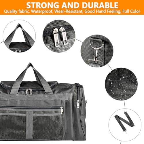 Trintion Sports Duffle Bag Sports Gym Bag for Women Men Waterproof Large 40L Collapsible Training Sports with Shoulder Strap Holdall Overnight Weekend Travel Bag for Gym Travel Swimming (Black) — view 3