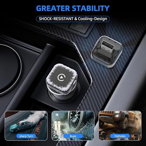 Wireless CarPlay & Android Auto Adapter 2026 Upgrade Instant 2-Phone Switch, 2-in-1 Plug & Play OTA Dongle for iPhone & Android, BT 5.3 & Dual WiFi 6, Car GPS Navigation — view 6