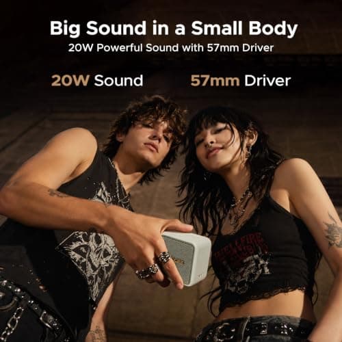 DOOGEEEco Field Pulse Portable Speaker, 20W Powerful Wireless Speakers, IP67 Waterproof Portable Speakers Wireless, 16H Playtime, TWS Stereo, AUX TF USB for Outdoor Camping Travel - Black — view 3