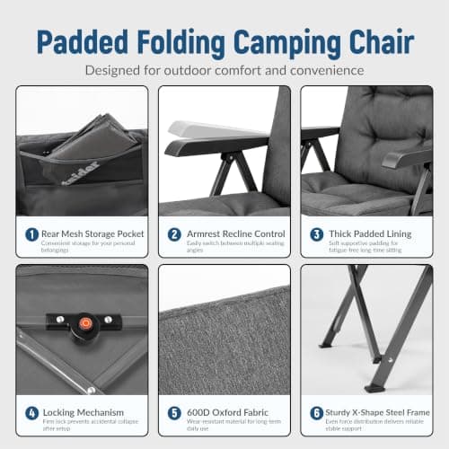 OUTSIDER High Back Folding Reclining Camping Chair for Adults — view 6