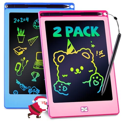 POPERFUN 2 Pack LCD Writing Tablet for Kids, 8.5 Inch Drawing Tablet for Kids Travel Games Activity,Toddlers Toys Learning Board Toys Christmas Stocking Fillers Birthday Gifts for Kid Blue&Pink