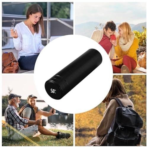 Smart Water Bottle with LED Temperature Display, Thermostat Double Wall Vacuum Insulated Waterbottle, Leak Proof, for School Travel & Outdoor — view 2
