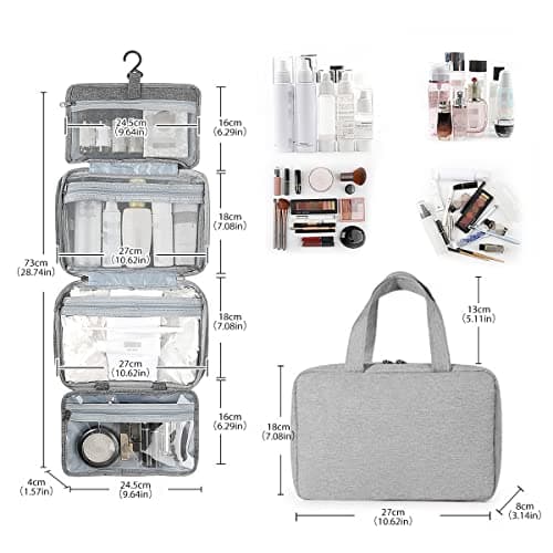 Hanging Toiletry Bag for Women, Large Waterproof Wash Bag with Hook — view 2