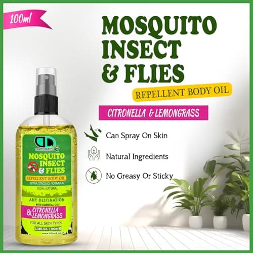 DD Teck Essential Oil Insect Repellent Spray 100ml – Lemongrass & Citronella Natural Body Oil for Mosquito, Fly & Gnat Protection, Ideal for Camping, Hiking & Outdoor Use 100ml Spray — view 4