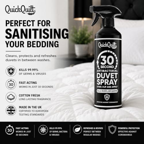 QuickQuilt - 30 Second Anti-bacterial Duvet Spray | Bedding Disinfectant and Sanitiser 500ml, Clear — view 2