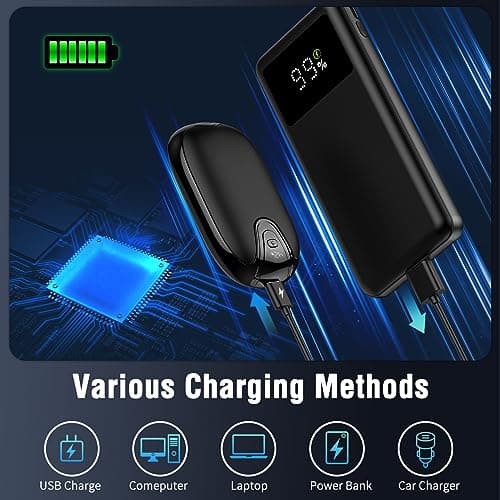 Hand Warmers,3 Heat Levels Rechargeable Hand Warmer,12 Hrs Long Lasting Portable Pocket Heater,2 in 1 Magnetic Hand warmer with LCD Digital Screen for Home Camping Hunting Outdoor,Best Winter Gift — view 6