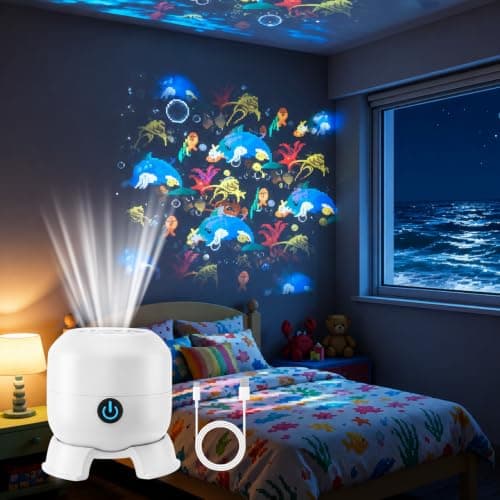 Dynamic Rotating Ocean Projector Light, Night Light Projector 360° Rotating