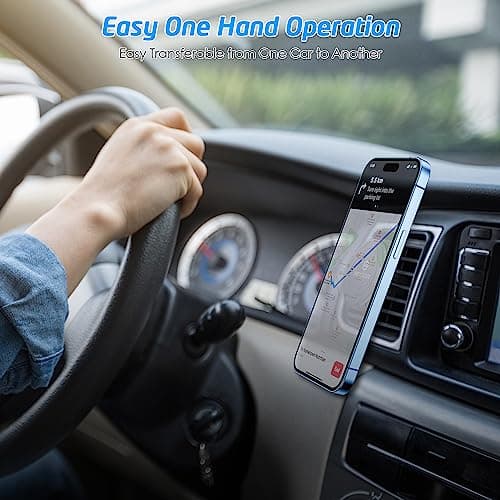 WixGear Magnetic Phone Holder for Car, [2 Pack] Universal Air Vent Magnetic Phone Mount for Car, Car Phone Holder Mount for Cell Phones and Mini Tablets with 4 Metal Plates — view 3