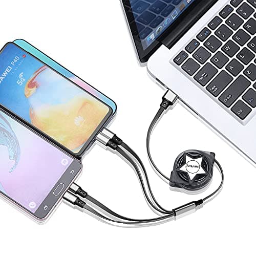 Amuvec Multi 4 in 1 Retractable Charger Cable, 3A Fast Phone Charging Cord — view 2