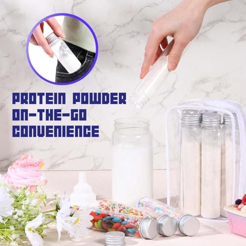 Shinylin 33 Pcs Protein Powder Travel Container Set for Workout Fitness — view 3