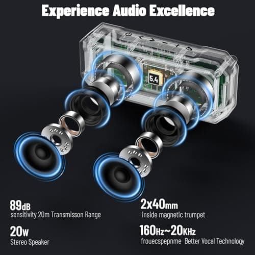 Magnetic Golf Cart Bluetooth Speaker, Portable Jobsite Speakers, Black — view 3