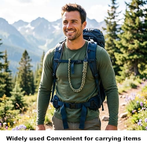 WEYIEDILA 2 Pcs Braided Paracord Neck Lanyard, Heavy Duty Nylon Lanyard with Carabiner Metal Key Ring, Multipurpose Lanyard for Keys Camera ID Badge Travel — view 4