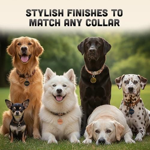 Personalised Laser Engraved Stainless Steel Dog and Cat ID Tags, Available in 5 Colours and 2 Sizes (Rose Gold, Small (25mm)) — view 6