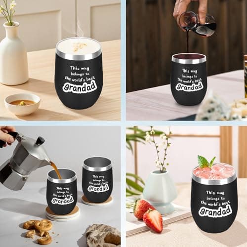Huaceary Best Grandpa Gifts 12oz Travel Mug, Fathers Day Grandad Gift for Grandad Birthday Gifts for Grandpa Presents for Grandads Gramps Gift for Men Christmas Valentines Grandads — view 5