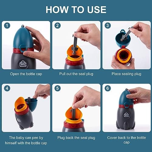 DIJIAMEIYA Travel Urinal for Kids,Rocket Toys Portable Emergency Urinal for Toddler,Light and Easy to Carry,Suitable for Car,Travel,Camping and Children's Urinal Potty Training(Deep Blue) — view 6
