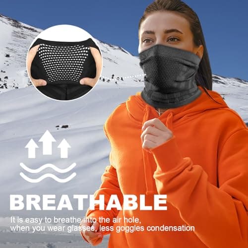 WTACTFUL Winter Neck Warmer Face Mask, Windproof Breathable Anti-Fog — view 5