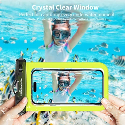 UNBREAKcable Waterproof Phone Pouch 2 Pack - IPX8 Waterproof Phone Case - Dry Bag for iPhone 15 Pro Max 14 13 12 11 XR XS SE Samsung S23 S23+ S22 S22+ S21 FE S10+ Huawei etc... - 7 Inch - Grey&Green — view 4