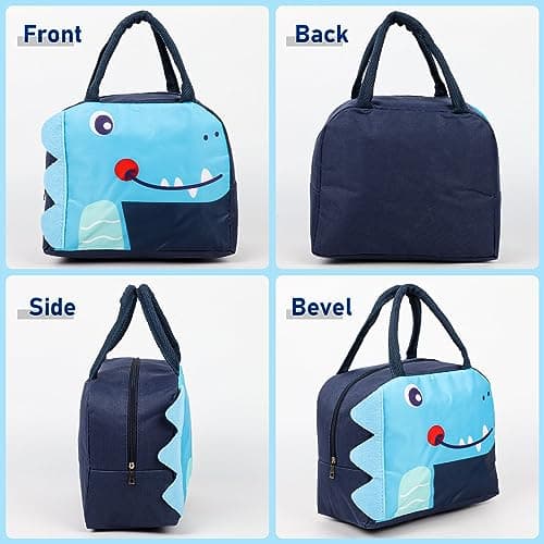 Runmeihe Kids Lunch Bag for Girls Boys Students, Reusable Cartoon Insulated Lunchbag,Small Foldable Waterproof Lunch Bags for Travel Picnic School — view 5