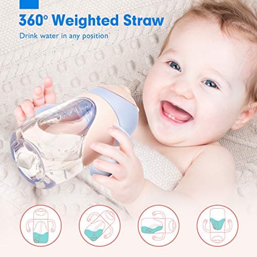 hahaland 2 in 1 Baby Cups & Sippy Cup with Straw and a Spout 240ML — view 4