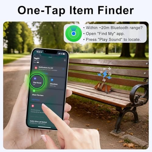 Air Tags Item Finder, Key Tracker Compatible with Apple Find My APP (iOS Only), Apple Tag, Replaceable Battery, Bluetooth Locator for Luggage, Bags, Wallets, Backpacks, Keys Tracking Tag Black — view 5