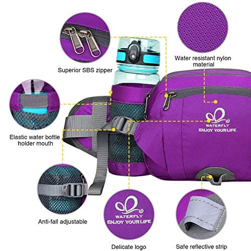 Waterfly Hiking Waist Fanny Pack Bum Bag with Bottle Holder — view 3