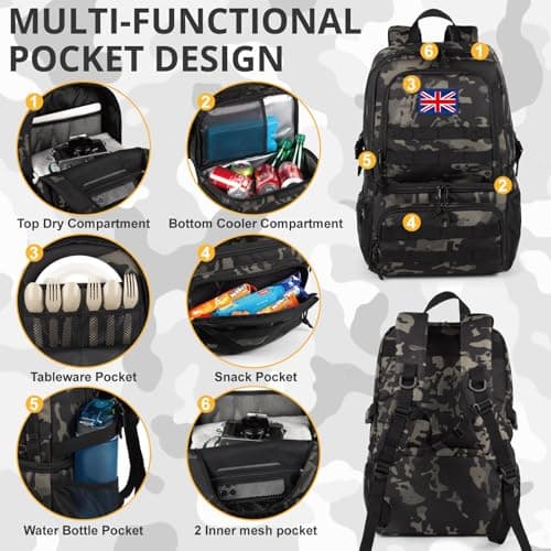 Bunnychic Tactical Cooler Backpack for Men,28L Backpack With 2 Compartment — view 4