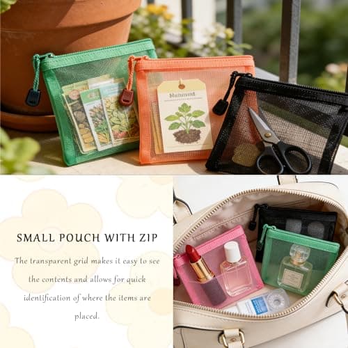 7Pcs Small Zip Pouch, Small Make Up Makeup Bag for Handbag Zip Pouches — view 4
