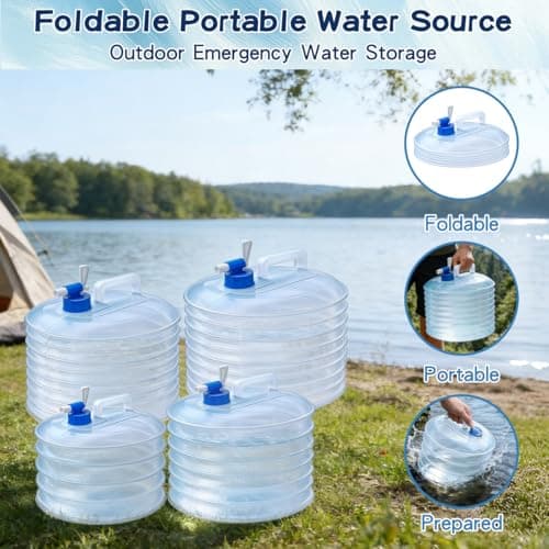 qoqidun Water Container 3L 5L 10L 15L, Collapsible Water Container Water Carrier with Tap, Portable Large Water Storage Container for Camping Sports Outdoor Hiking Use, BPA Free and Stable 3L — view 2