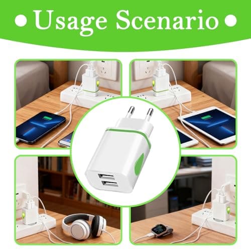 2 Pin Shaver Socket with USB, European USB to Shaver Socket Adapter, Universal UK to European Travel USB Charger Plug Compatible with iPhone Samsung Tablet Toothbrush(Do not use in UK) — view 4