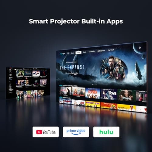 Mini Projector Portable 2026 Upgraded Built in Apps Android 14, 26000 Lux 1080P Supported 180° Rotation & Auto Keystone, Outdoor Compatible with Windows/iOS/Android/HDMI/USB — view 3
