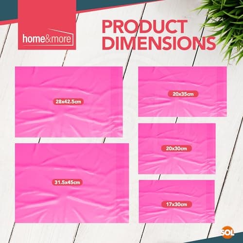 SOL 50pk Large Parcel Bags - Pink Self Seal Parcel Bags Medium and Large — view 2