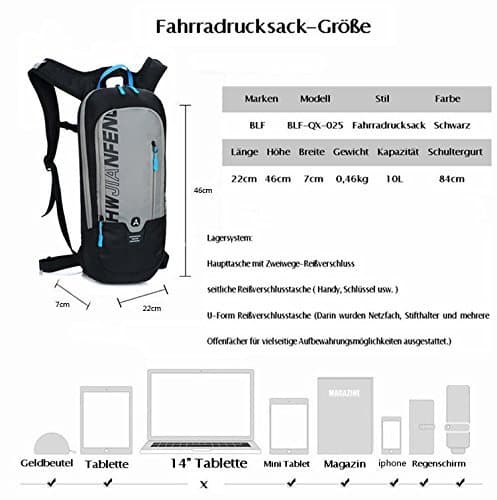 WINDCHASER Bike Backpack Waterproof Breathable Cycling Bicycle Rucksack — view 6