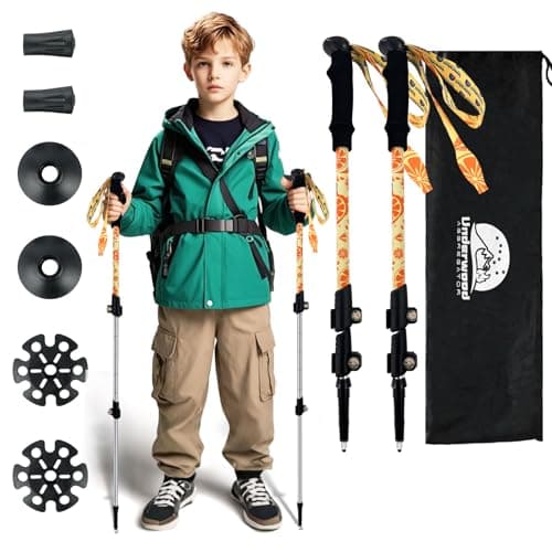 Kids Telescopic Walking Sticks,2 Pack Adjustable Trekking Poles for Hiking