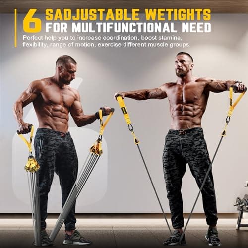 KUZARO Heavy Resistance Bands 300/360 lbs, Resistance Bands Set for Men, Exercise Bands with Handles, Home Gym Equipment for Strength & Muscle Training, Physical Therapy, Stretching (300LBS) — view 6