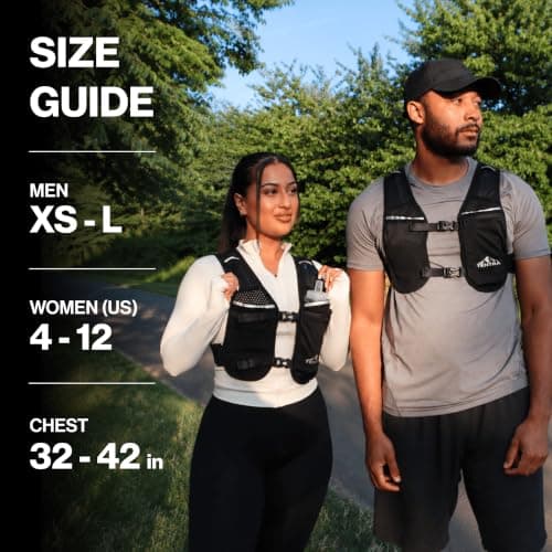 TENTRA Running Vest For Women Men With 500ml Water Bottle | Waterproof Phone Holder | Unisex Adjustable Reflective Vest | 8 Pockets, Lightweight Running Hydration Vest | Running Accessories — view 3