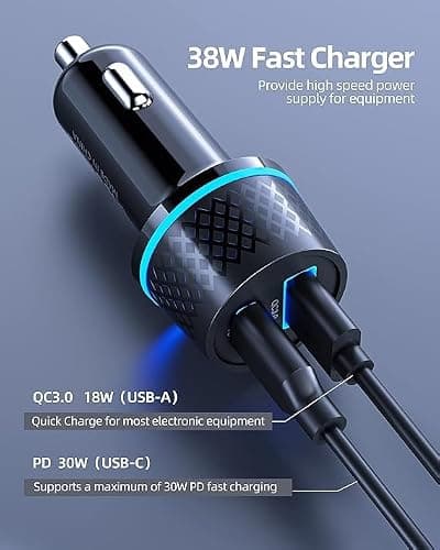38W Car Charger For iPhone 17e/17/Air/17 Pro/17 Pro Max/16e/16/16 Pro — view 6