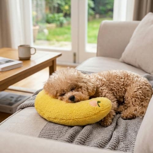 QhgPnt 3 Pcs Cat Pillow Set, Fluffy And Soft Dog Pillow, Comfortable Sleeping Cat Cushions with Neck Support, Pink Yellow Blue Colour Collection for Small Pets Improve Sleeping, Travel and Home Use — view 5