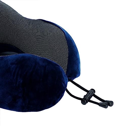 Makimoo Memory Foam Travel Pillow, Neck Pillow with 360-Degree Head Support, Comfortable and Lightweight, Ideal for Sleeping on Airplane, Car, Train, Bus and Home Use, Comes with Storage Bag (Blue) — view 4