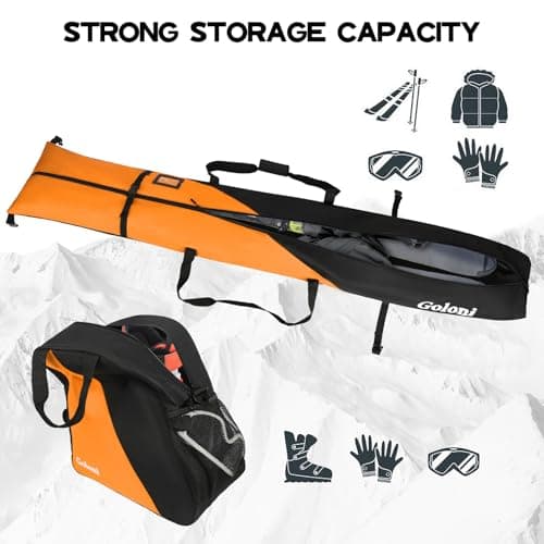 Goloni Ski Bag and Boot Bag Combo,Ski Bags for Air Travel,Water- resistant Snowboard Bag Fits for Skis Up to 180 CM and Boots Up To Size US13 — view 2