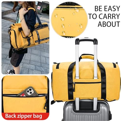 AUNGKWANG Sports Bag for Women and Men, XXL Sports Gym Bags, 65L Waterproof Travel Bag, with Shoe Compartment and Wet Pocket, Large Holdall, Cabin, Gym Bags, for Travel, Fitness, Sport — view 6
