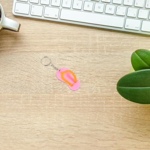 6pcs Mini Slippers Keychain Cute Colorful Sandal Keyring for Travel — view 5