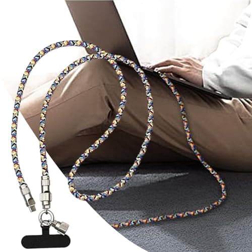 Knowlife Phone Lanyard Anti Theft | Portable Charging Cable,Fast Charger Cable 2-in-1 for Home Travel Tablet Smartwatch, Anti-Theft Smartphone Lanyard — view 3