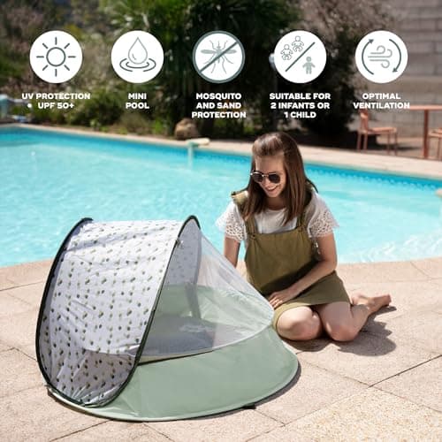 Babymoov Aquani Pop Up Baby Beach Tent & Paddling Pool - Anti-UV Sun Protection UPF 50+, Provence — view 5