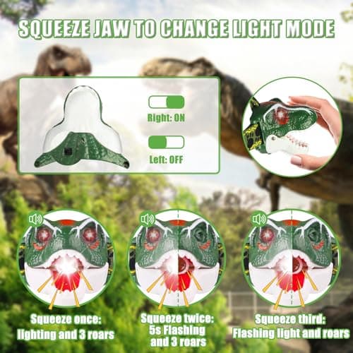 QCTOYS Dinosaur Headlamp - 3 Light Modes LED Head Torch for Kids Age 3-10 — view 4