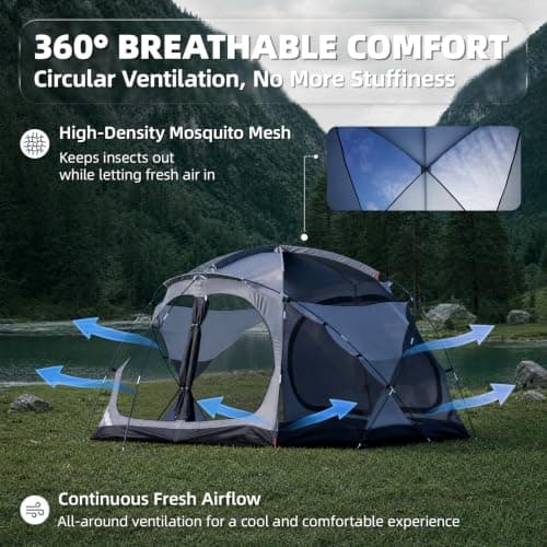 EchoSmile 4 Person Tents for Camping Waterproof Spacious Family Dome Tent — view 5