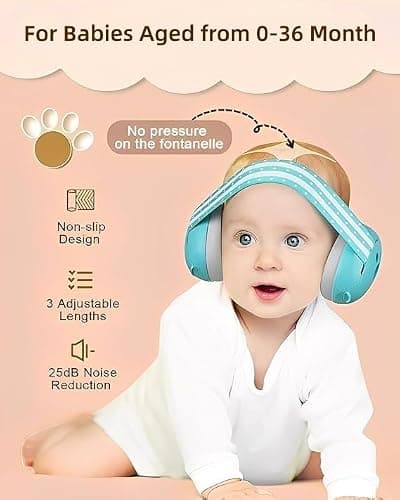 Baby Ear Defenders for 0-36 Months, Soft Adjustable with Noise‑Reduction — view 3