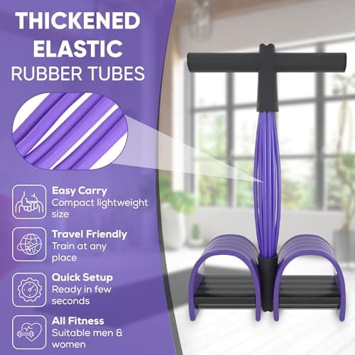 Multifunction Resistance Training 6 Tube Pedal Resistance Band Sit-up Pull Rope Fitness Pedal Exerciser Tension Rope Sport Trainer Equipment for Legs Fitness Arm Slimming Training — view 4
