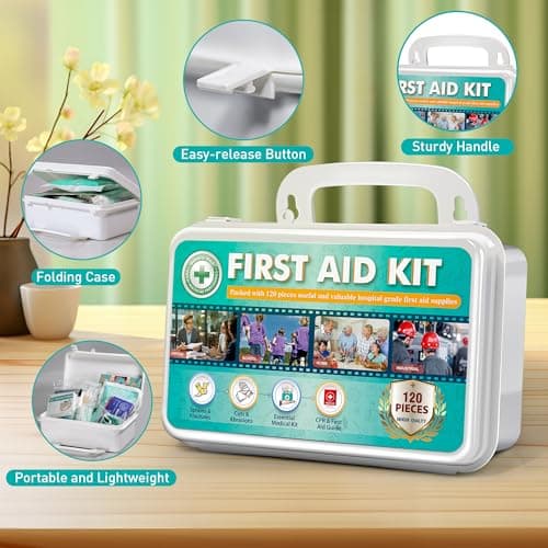 General Medi 120 Pieces Hardcase First Aid Kit - Includes Instant Cold Pack, Emergency Blanket for Travel, Home, Office, Vehicle, Camping, Workplace & Outdoor — view 5