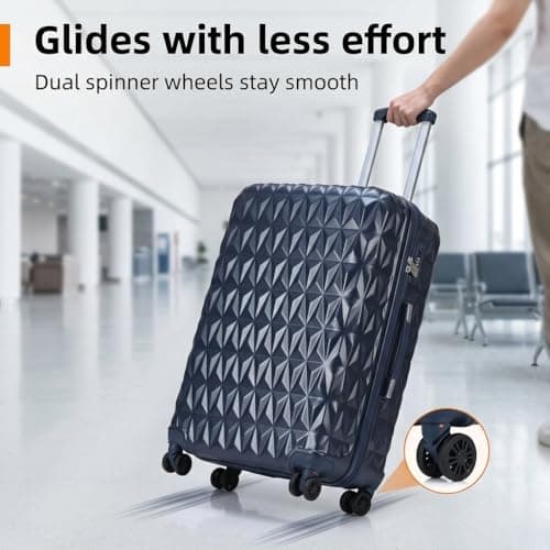 CMY Suitcase 24 Inch Medium Hard Shell Lightweight ABS Checked-in Luggage — view 3
